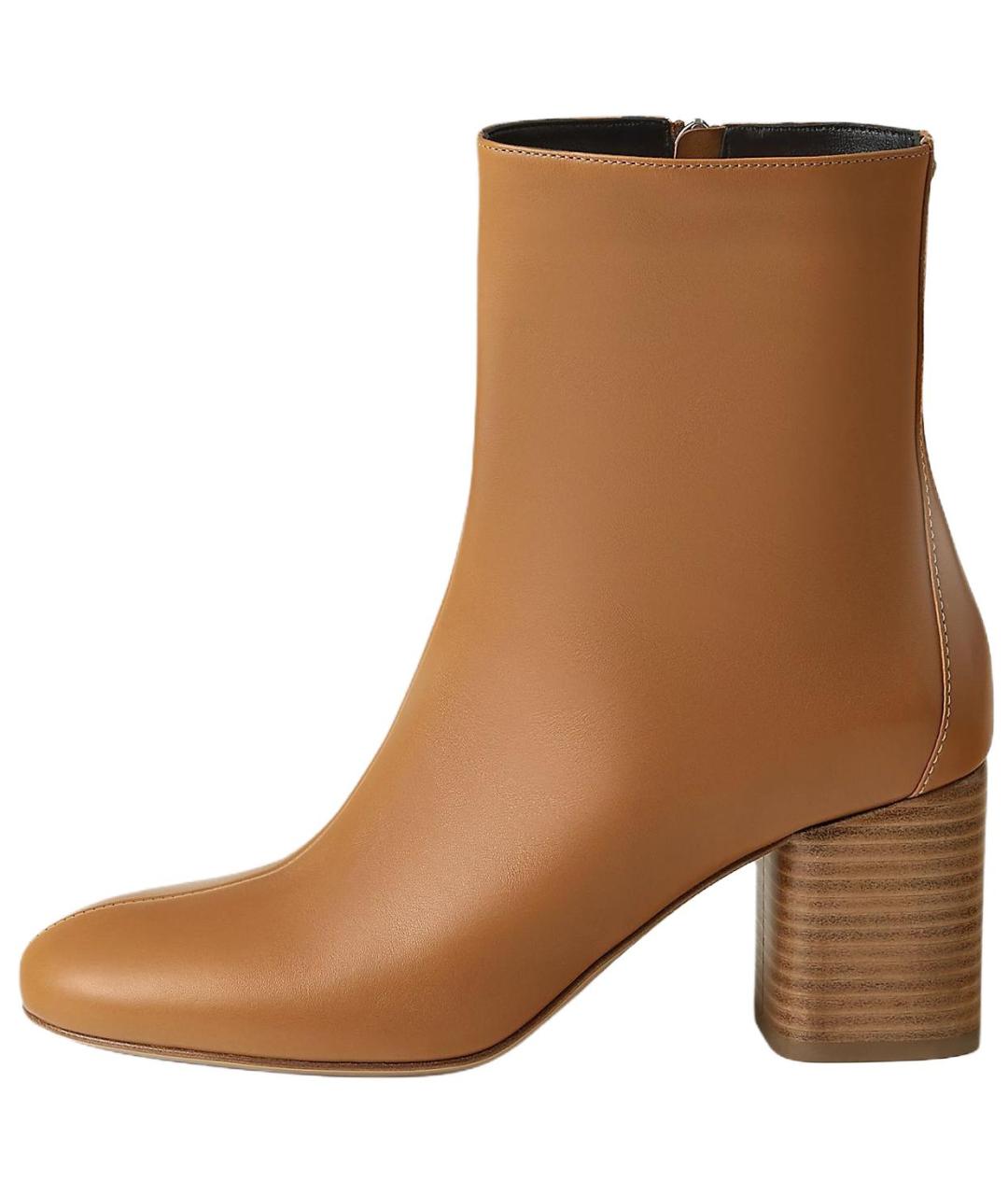 HERMES Коричневые кожаные ботильоны, фото 2