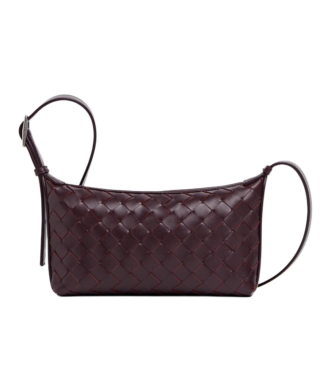BOTTEGA VENETA Бордовая кожаная сумка на плечо, фото 1