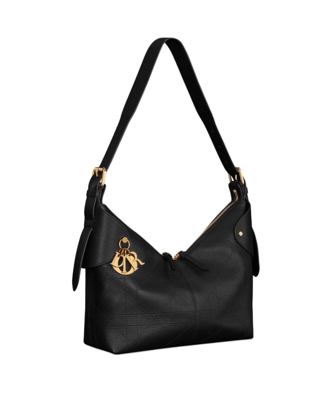 CHRISTIAN DIOR Черная кожаная сумка через плечо, фото 2