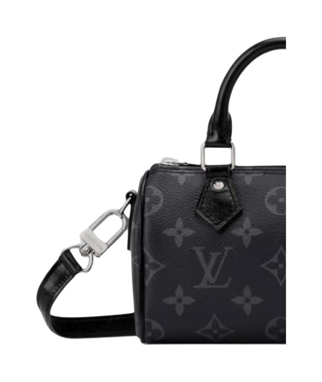 LOUIS VUITTON Черная кожаная сумка через плечо, фото 4