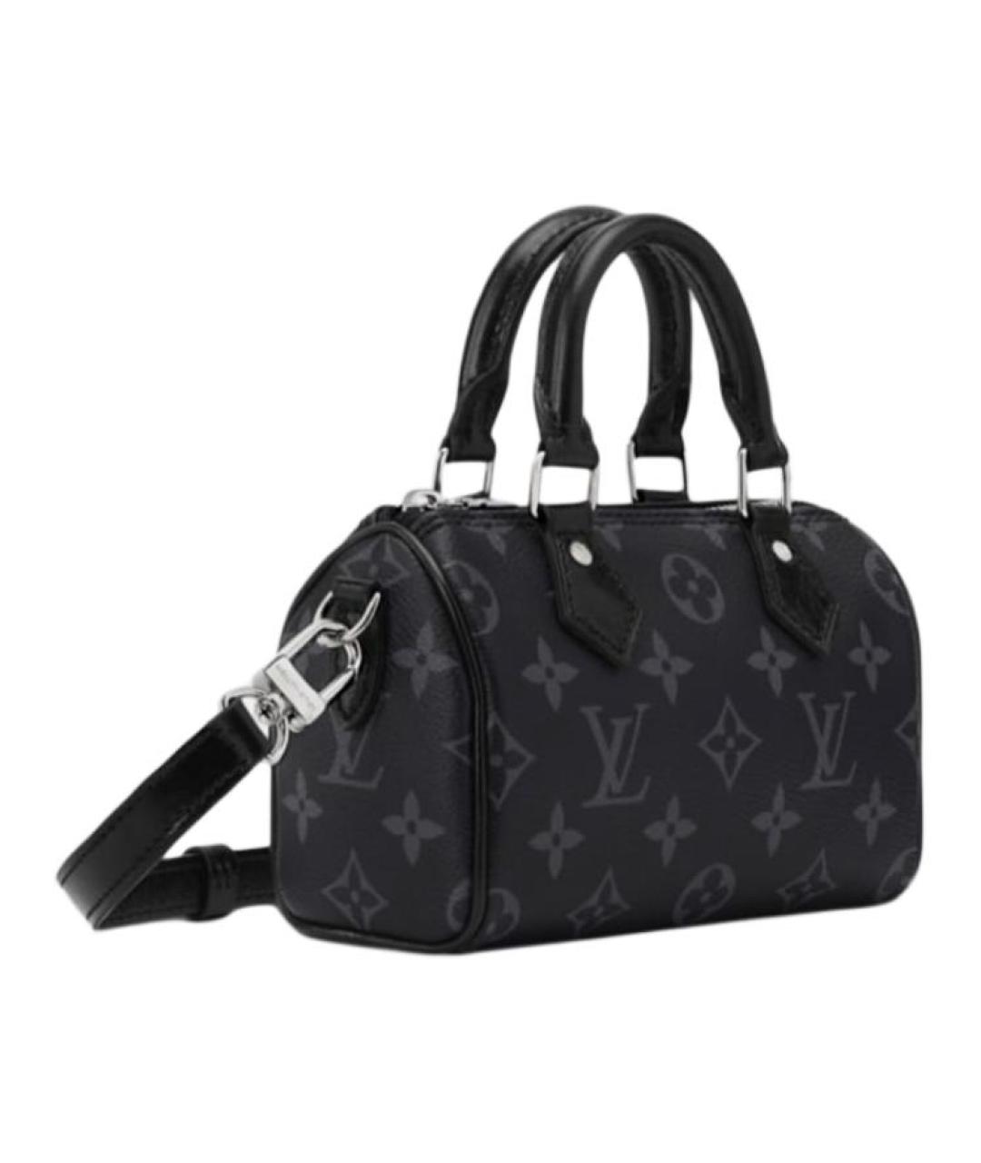 LOUIS VUITTON Черная кожаная сумка через плечо, фото 2