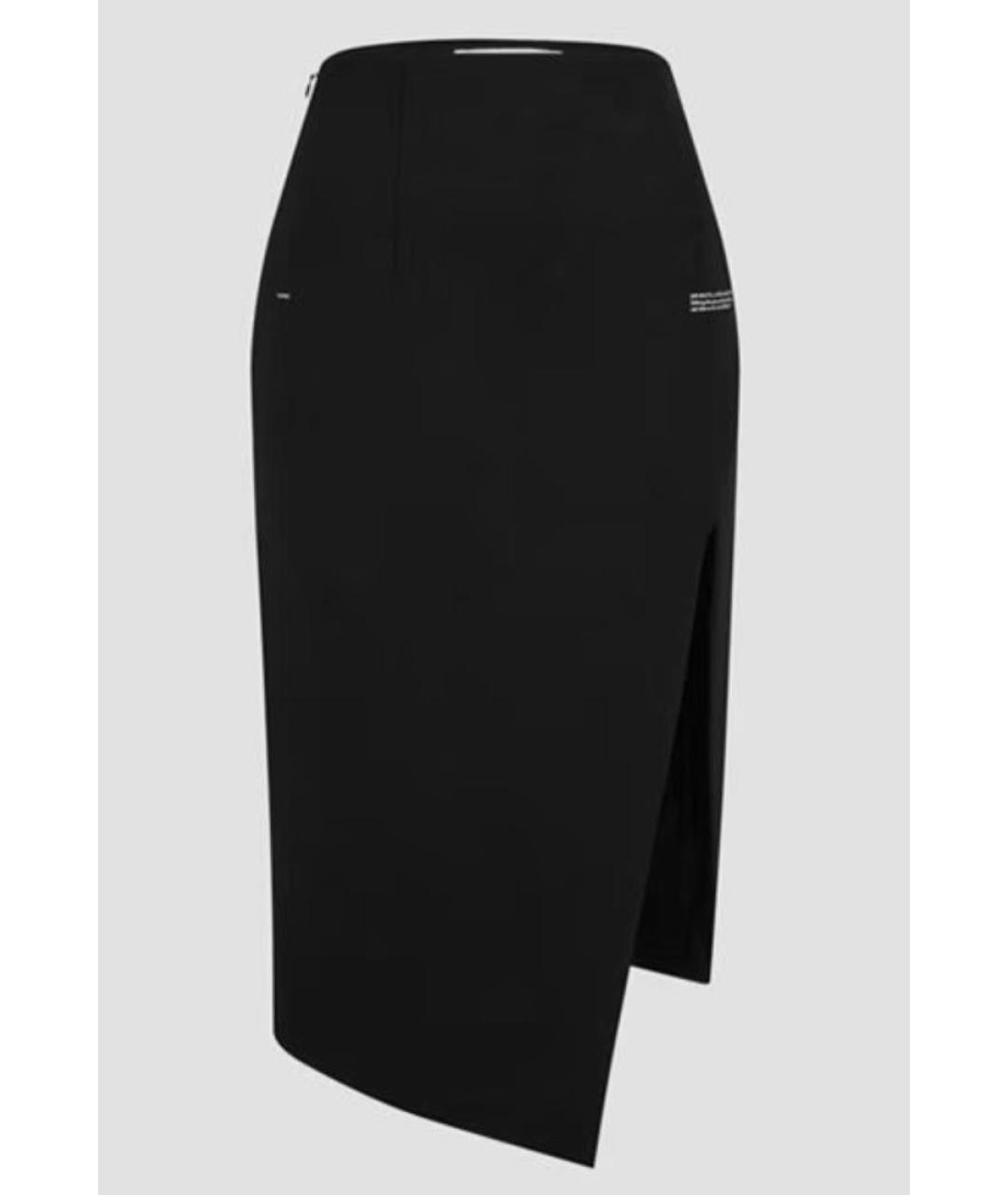 OFF-WHITE Черная шерстяная юбка миди, фото 9