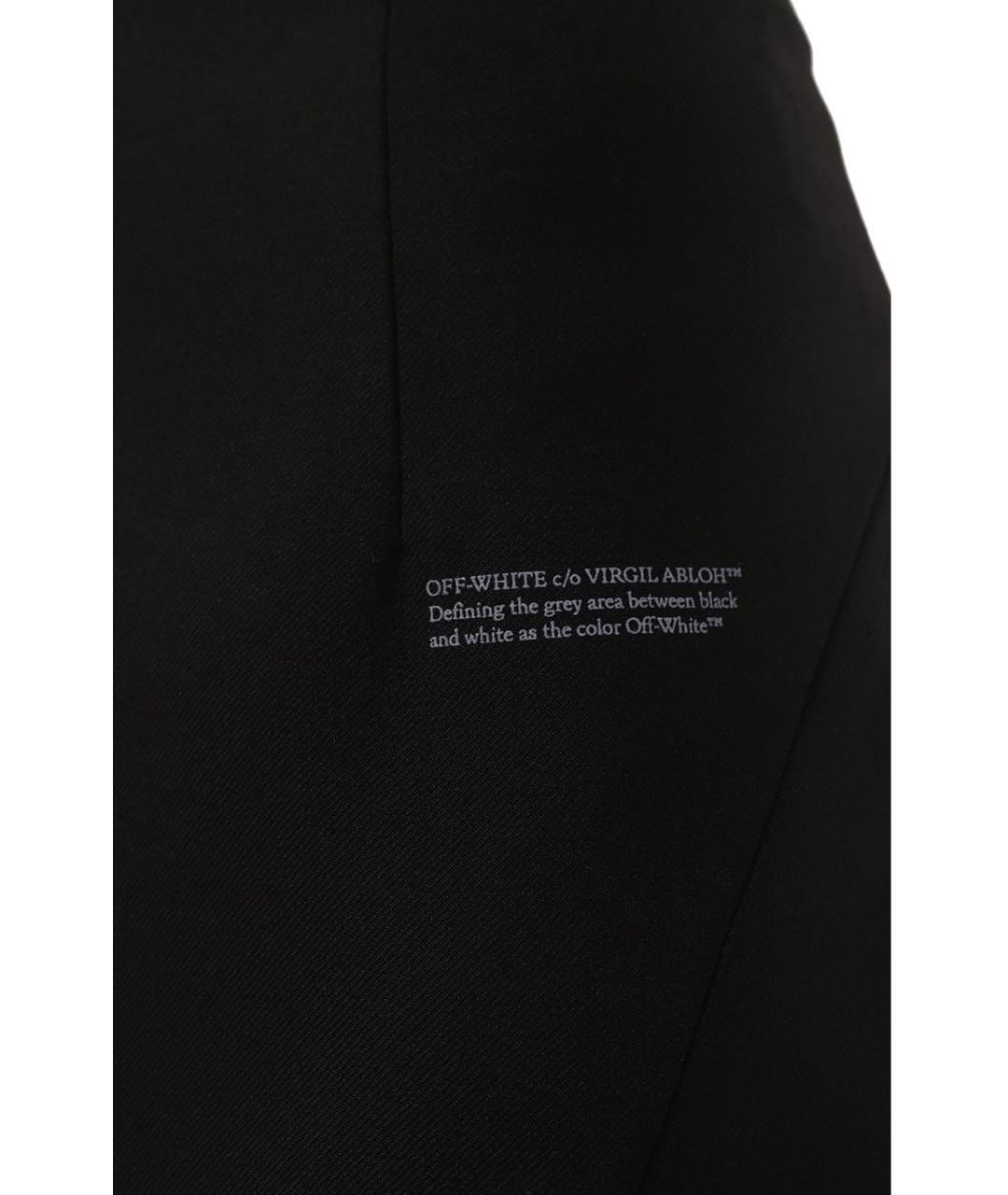 OFF-WHITE Черная шерстяная юбка миди, фото 3