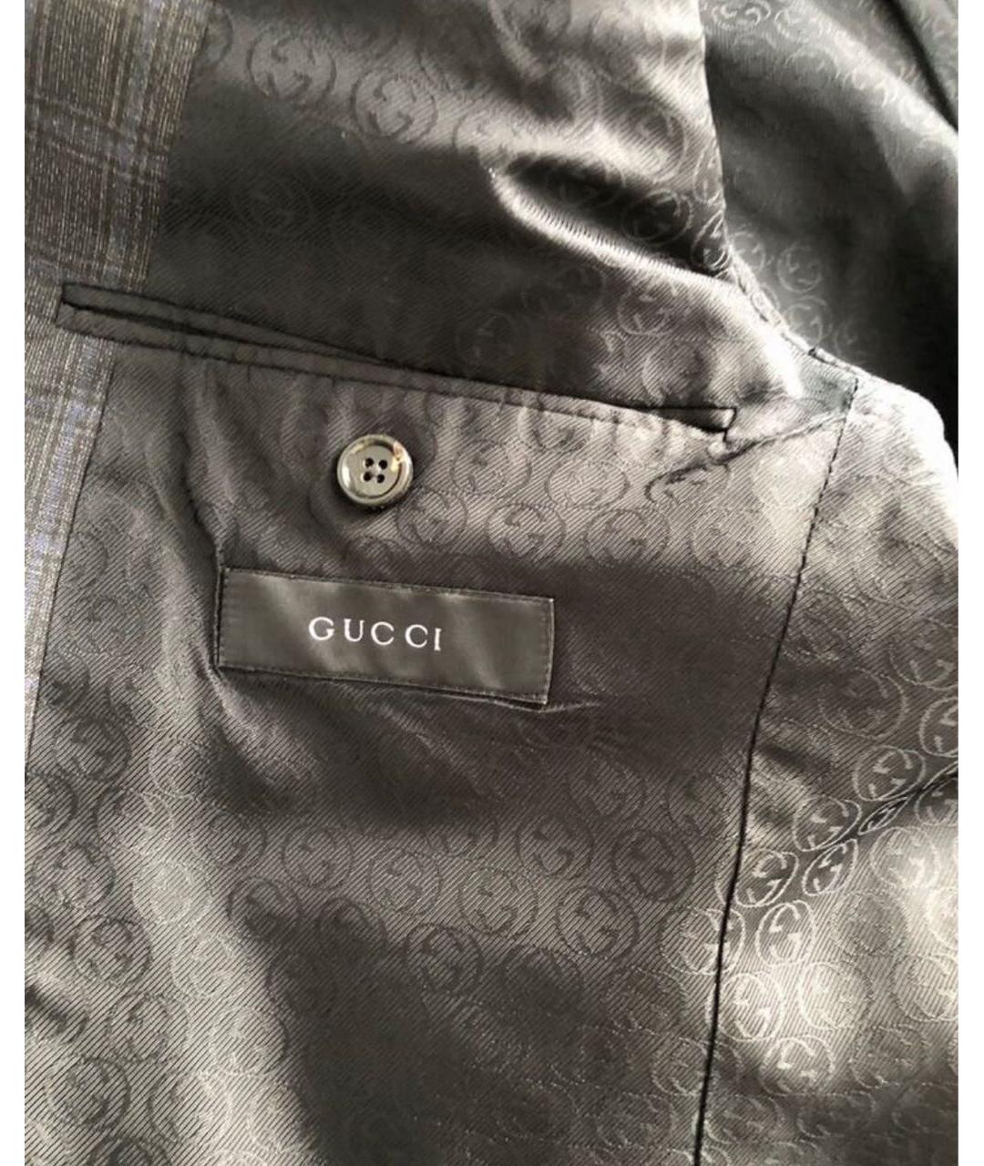 GUCCI Темно-синий шерстяной пиджак, фото 4