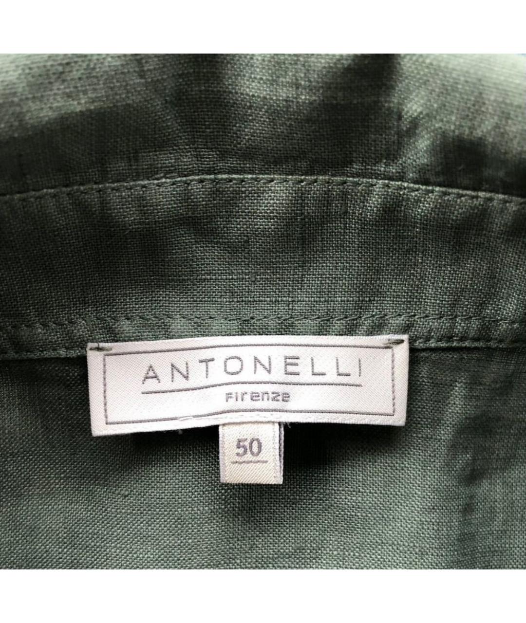 ANTONELLI FIRENZE Хаки льняная рубашка, фото 5