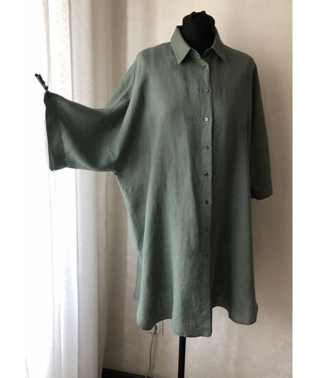 ANTONELLI FIRENZE Хаки льняная рубашка, фото 3