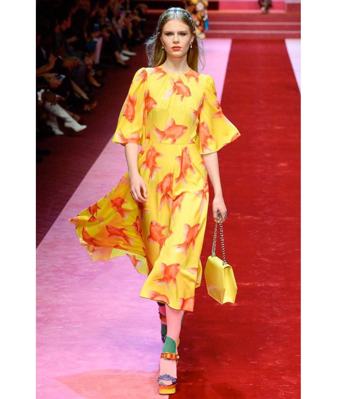 DOLCE&GABBANA Желтое платье, фото 3