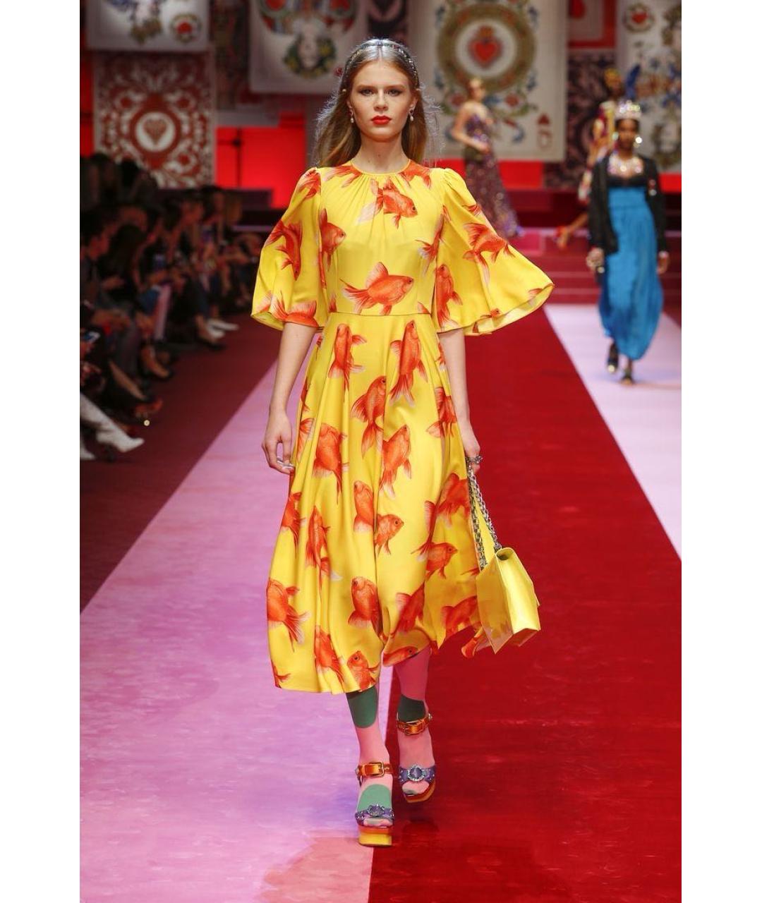DOLCE&GABBANA Желтое платье, фото 2