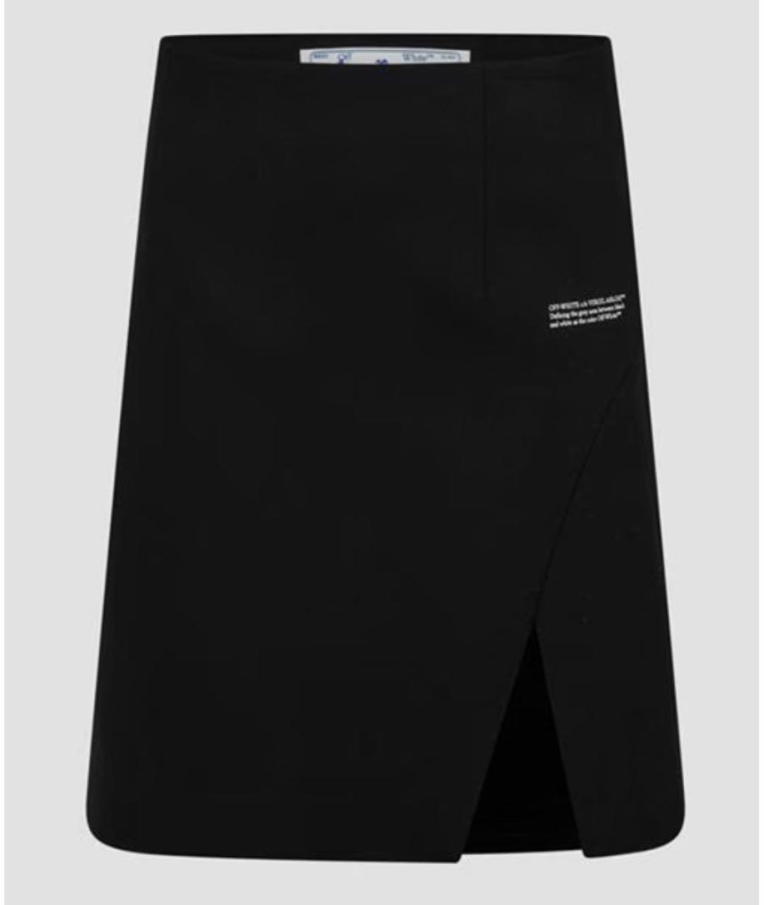 OFF-WHITE Черная шерстяная юбка мини, фото 9