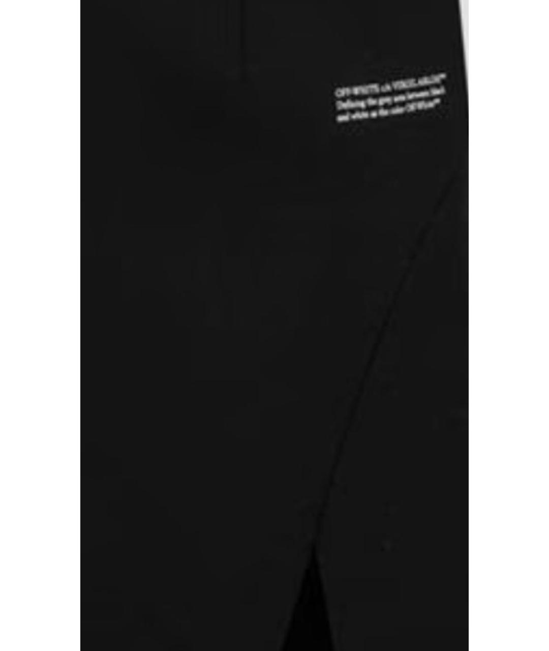 OFF-WHITE Черная шерстяная юбка мини, фото 3