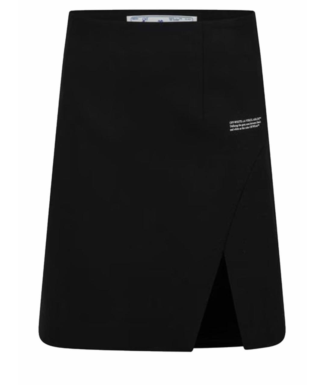 OFF-WHITE Черная шерстяная юбка мини, фото 1