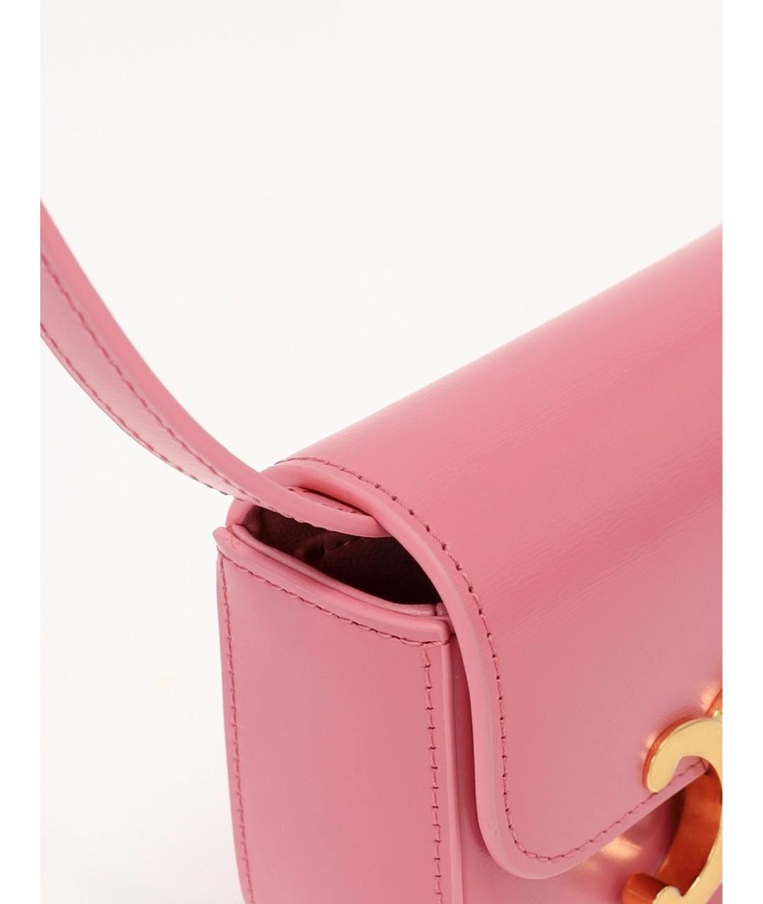 CELINE Розовая кожаная сумка через плечо, фото 7