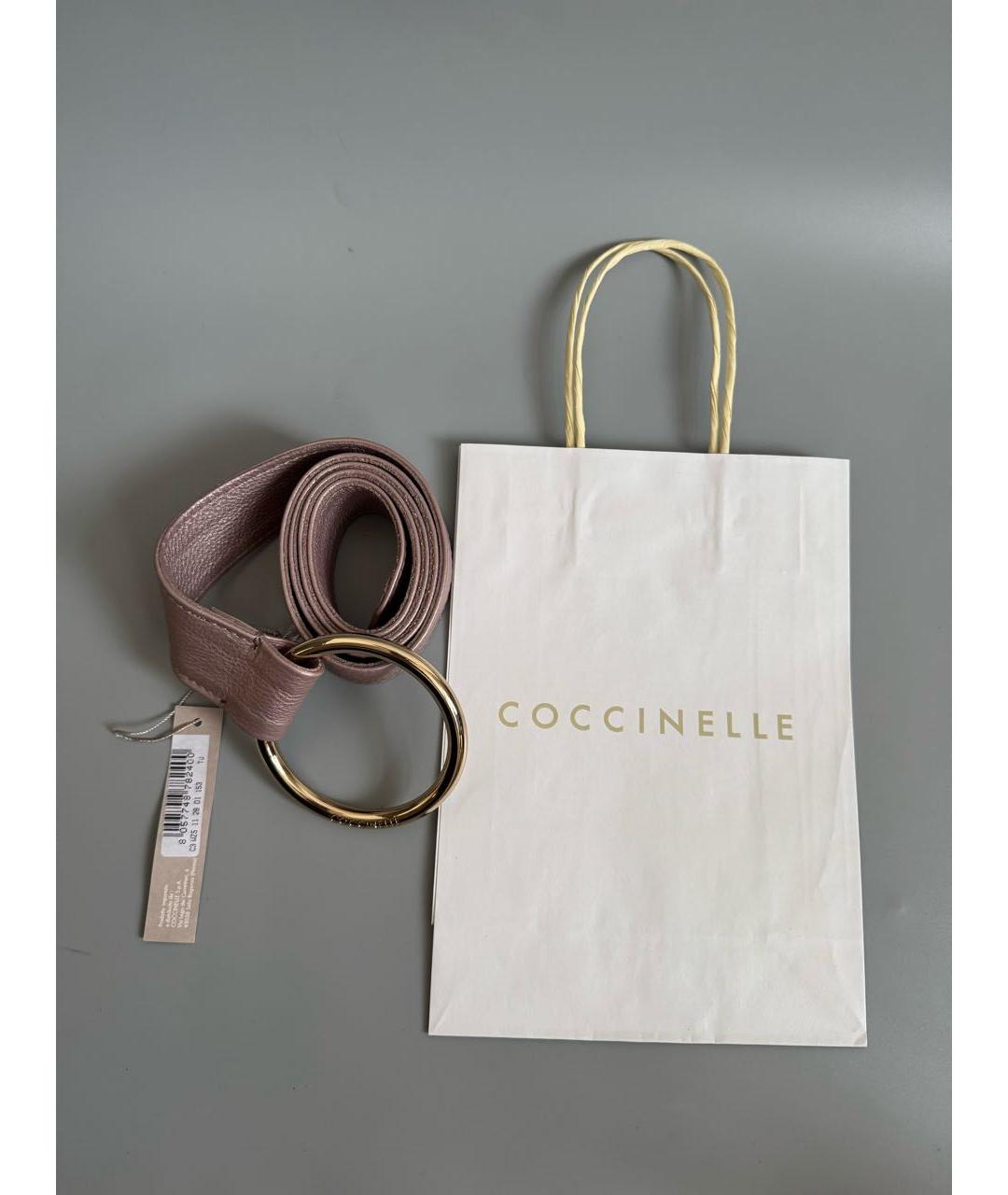 COCCINELLE Бежевый кожаный ремень, фото 6