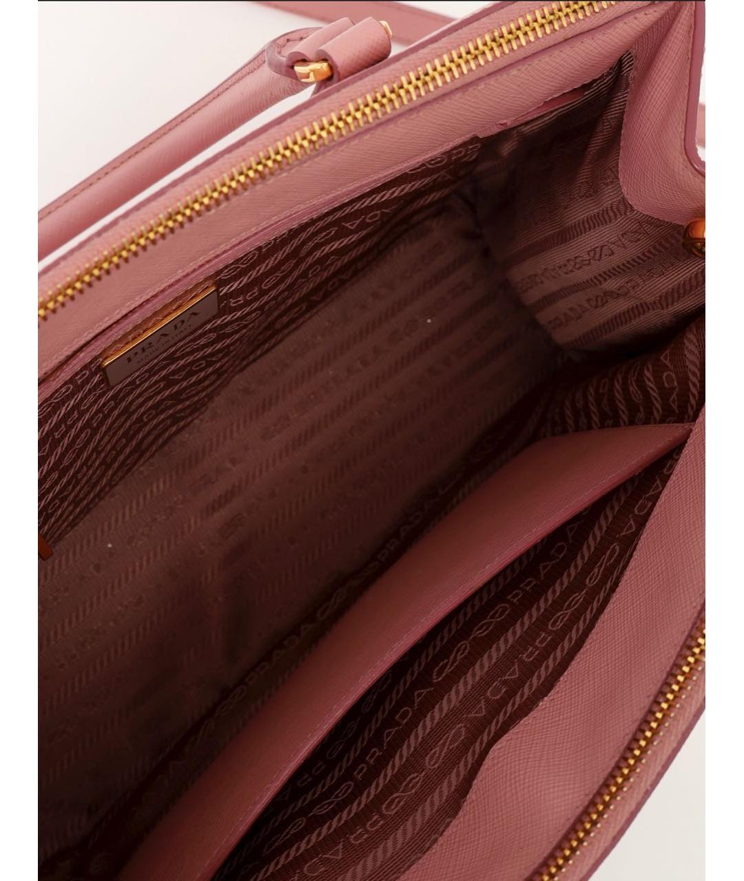 PRADA Розовая кожаная сумка тоут, фото 4
