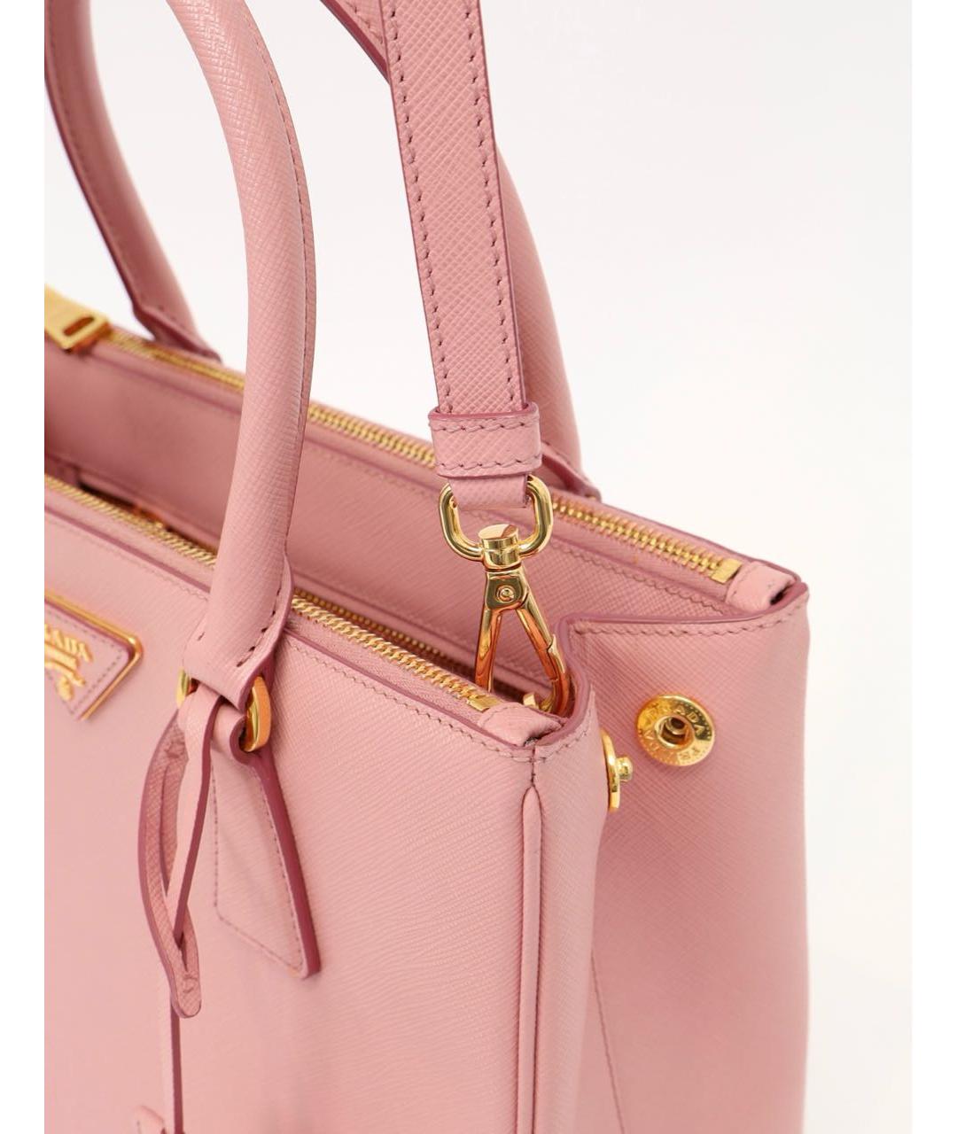 PRADA Розовая кожаная сумка тоут, фото 7