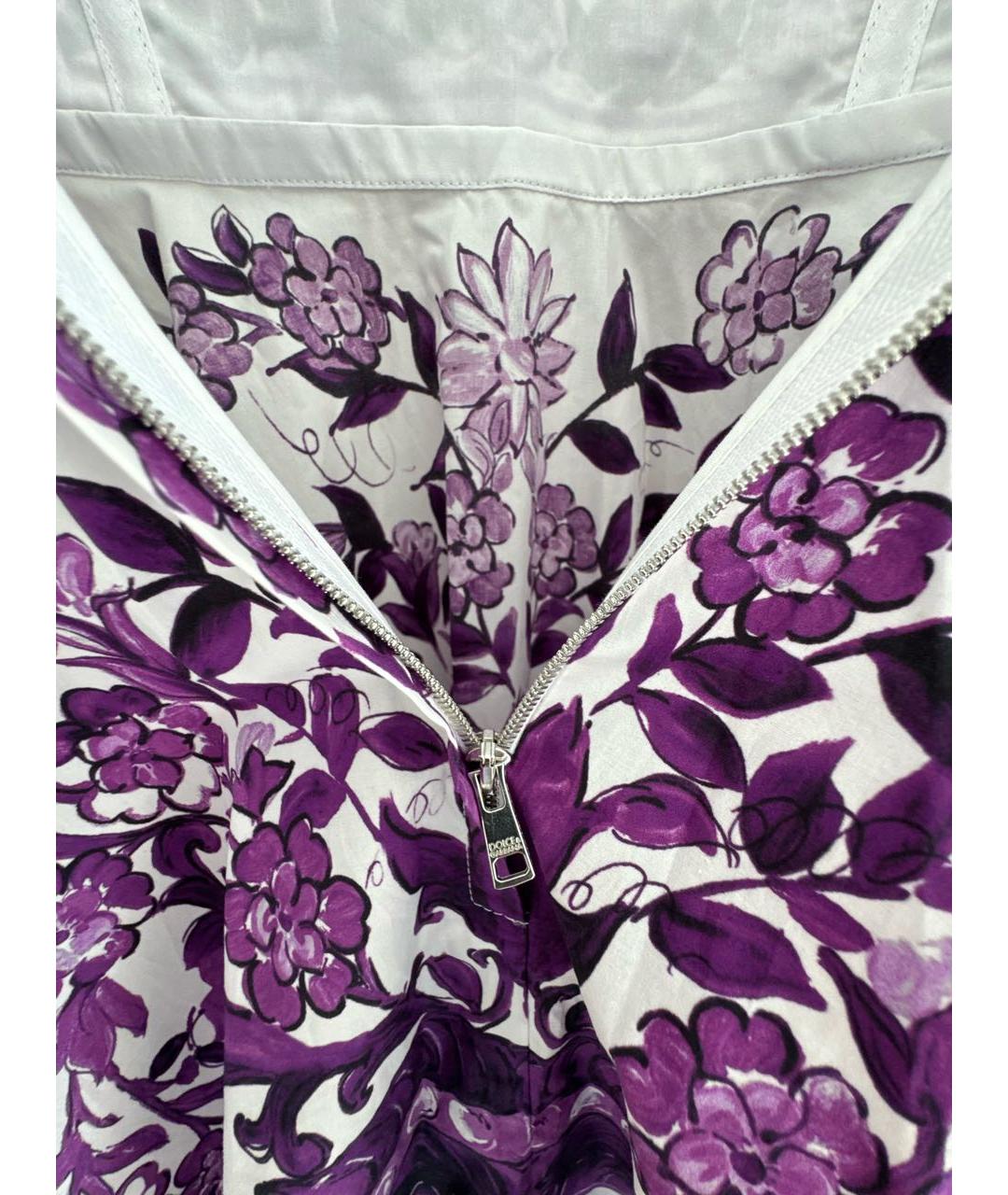 DOLCE&GABBANA Фиолетовый хлопко-эластановый сарафан, фото 4