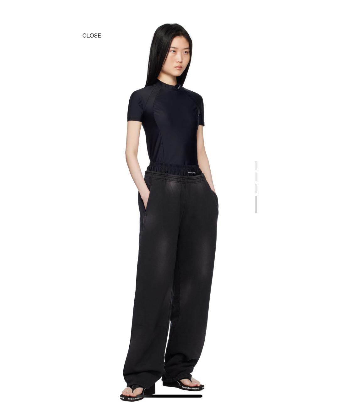 ALEXANDER WANG Антрацитовые брюки широкие, фото 4