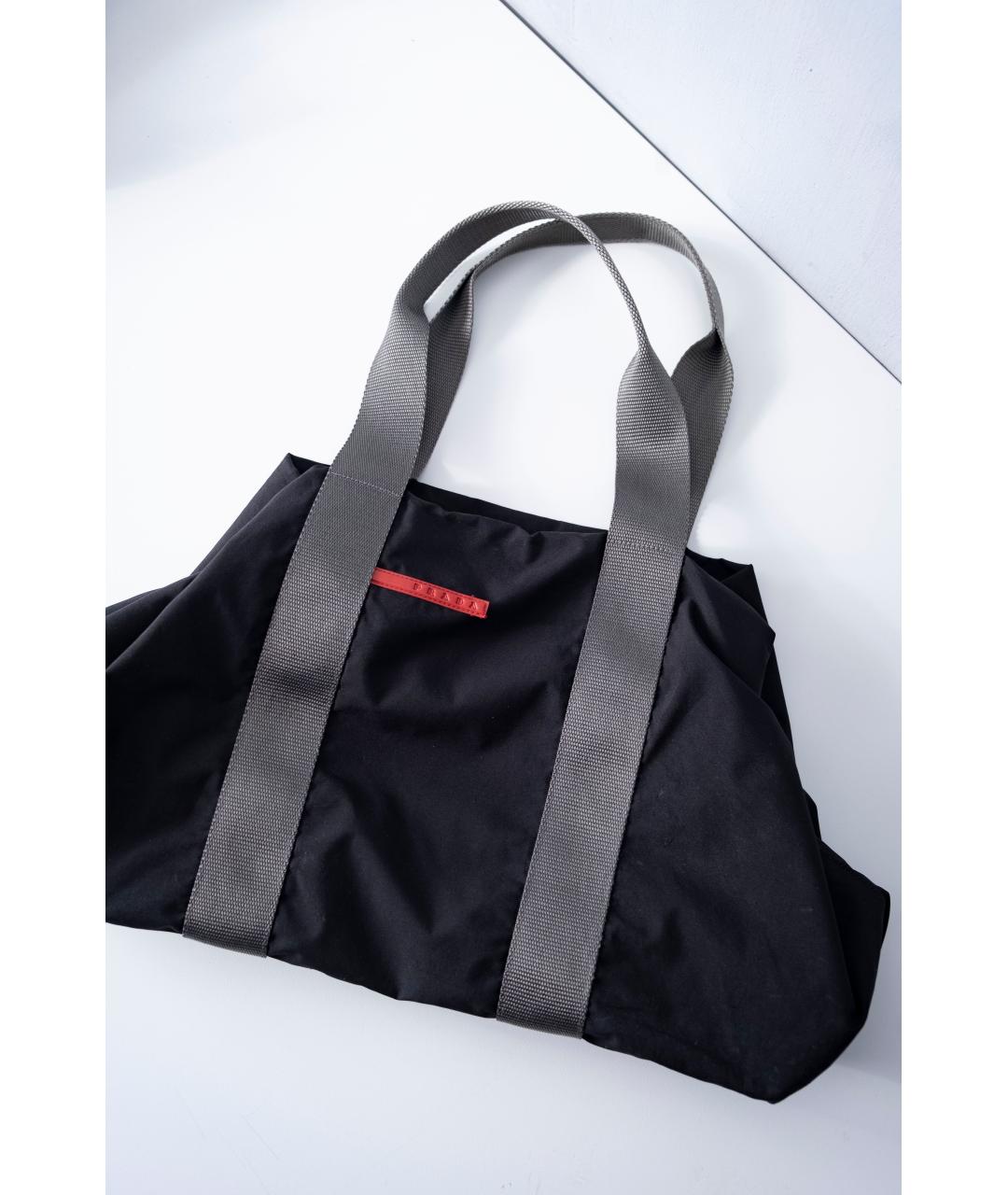 PRADA Черная синтетическая сумка тоут, фото 9