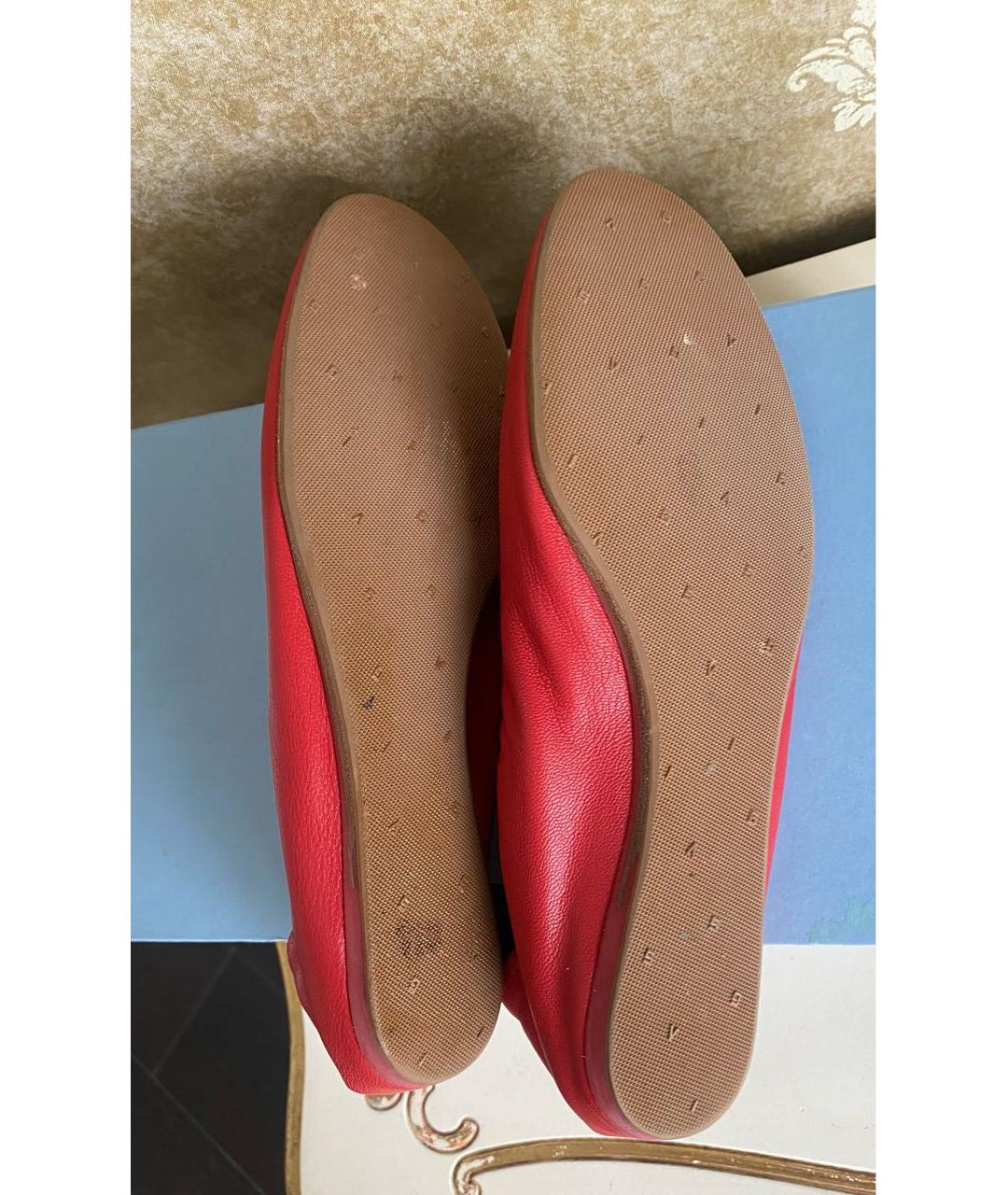 LANVIN Красные кожаные мокасины, фото 7