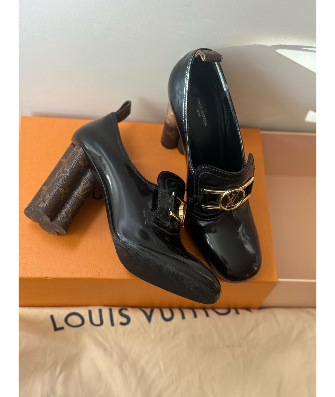 LOUIS VUITTON Черные кожаные туфли, фото 9