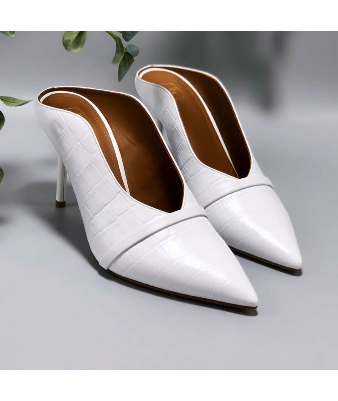 MALONE SOULIERS Белые кожаные мюли, фото 2