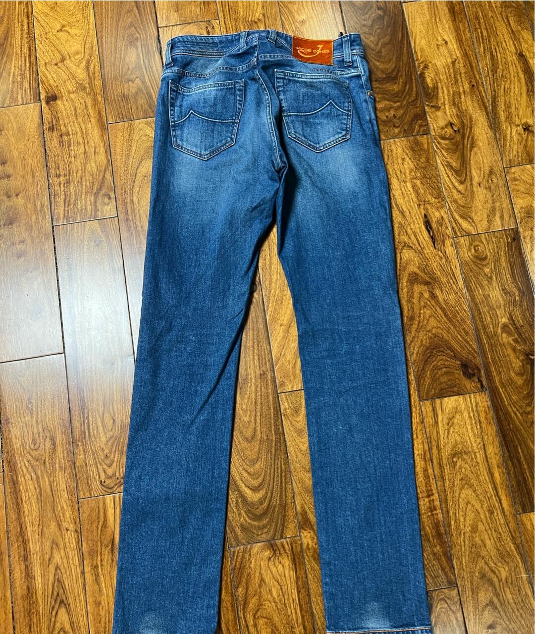 JACOB COHEN Синие хлопковые прямые джинсы, фото 2