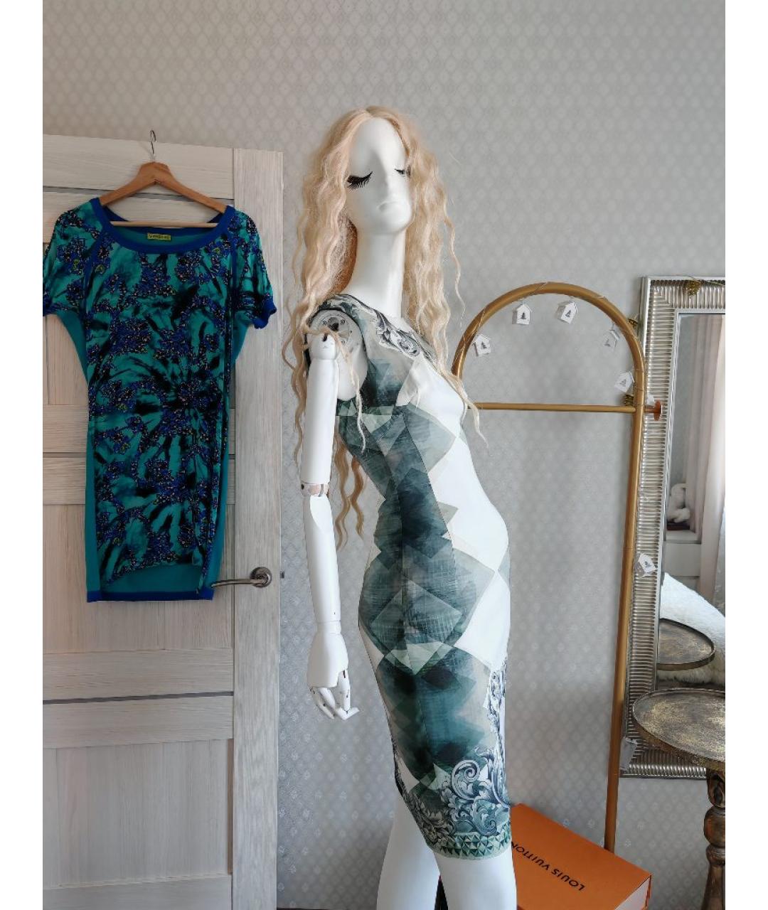 VERSACE COLLECTION Мульти вискозное повседневное платье, фото 4
