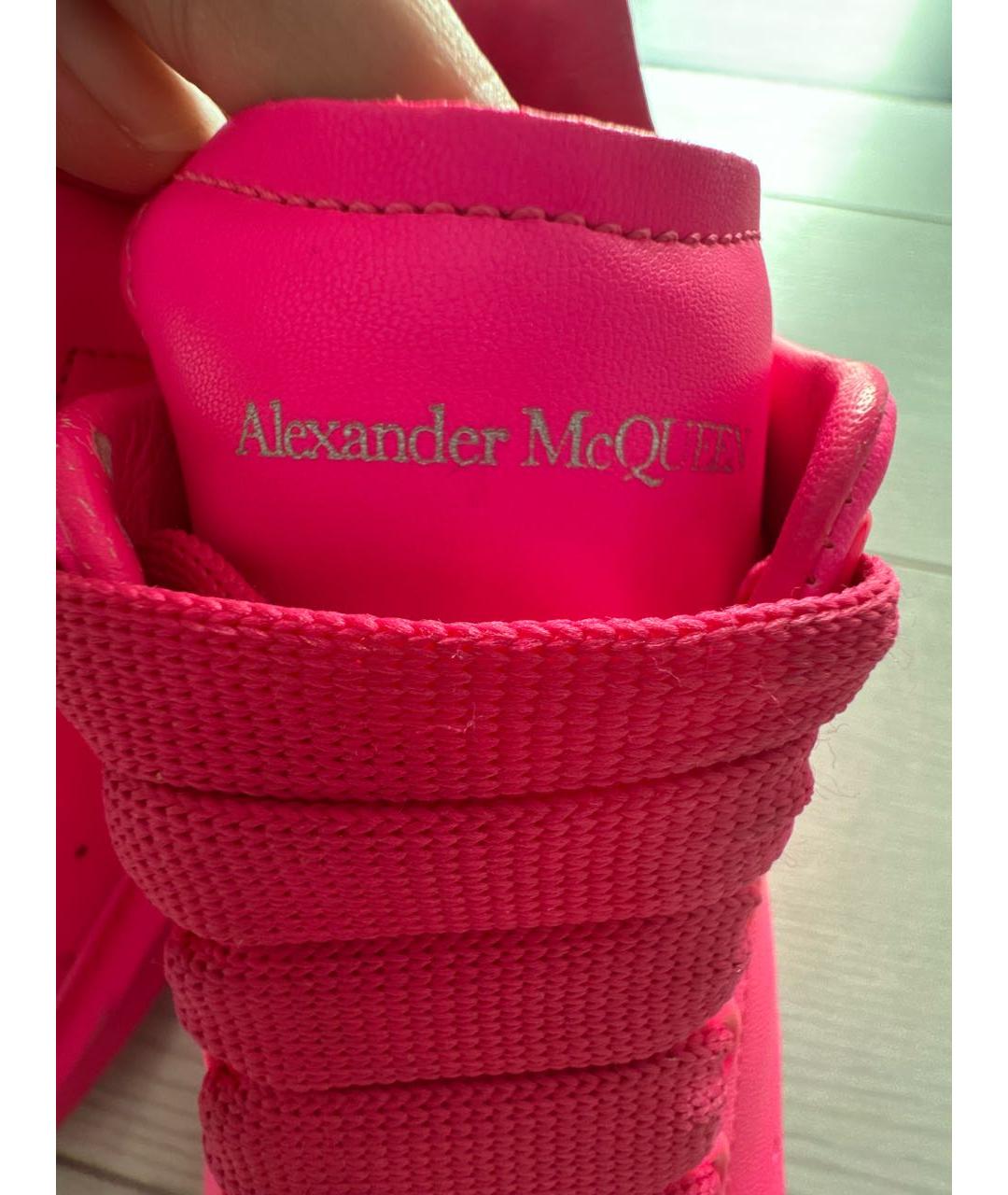 ALEXANDER MCQUEEN Розовые кожаные кеды, фото 5