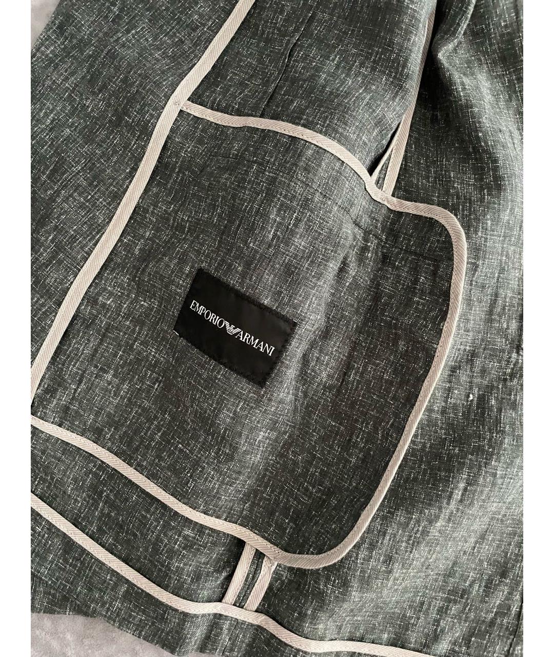 EMPORIO ARMANI Зеленый льняной пиджак, фото 5