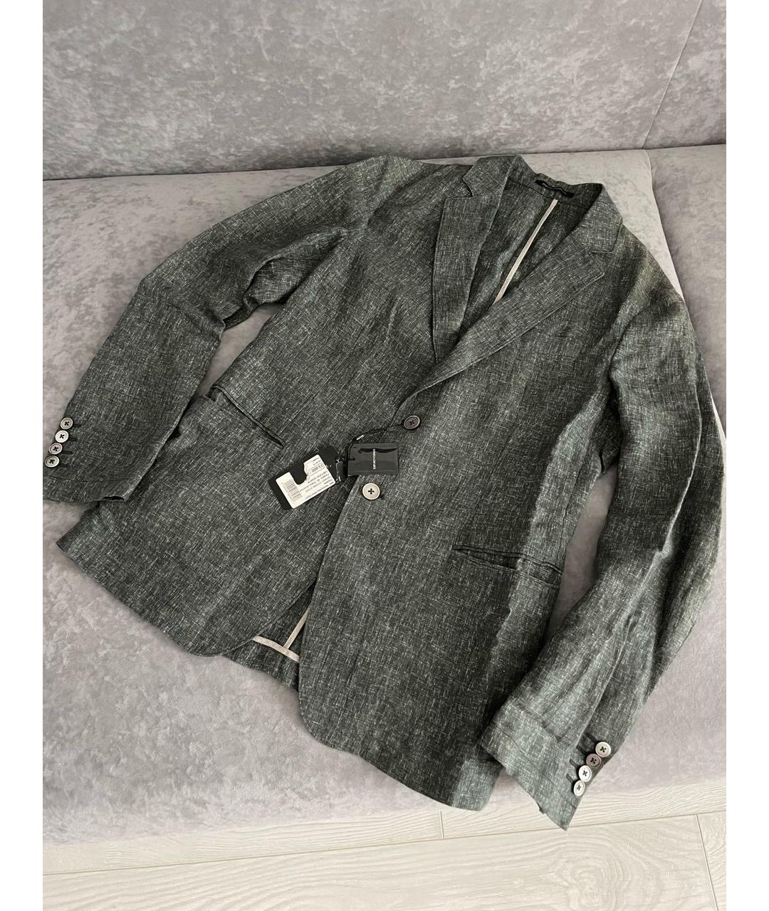 EMPORIO ARMANI Зеленый льняной пиджак, фото 6