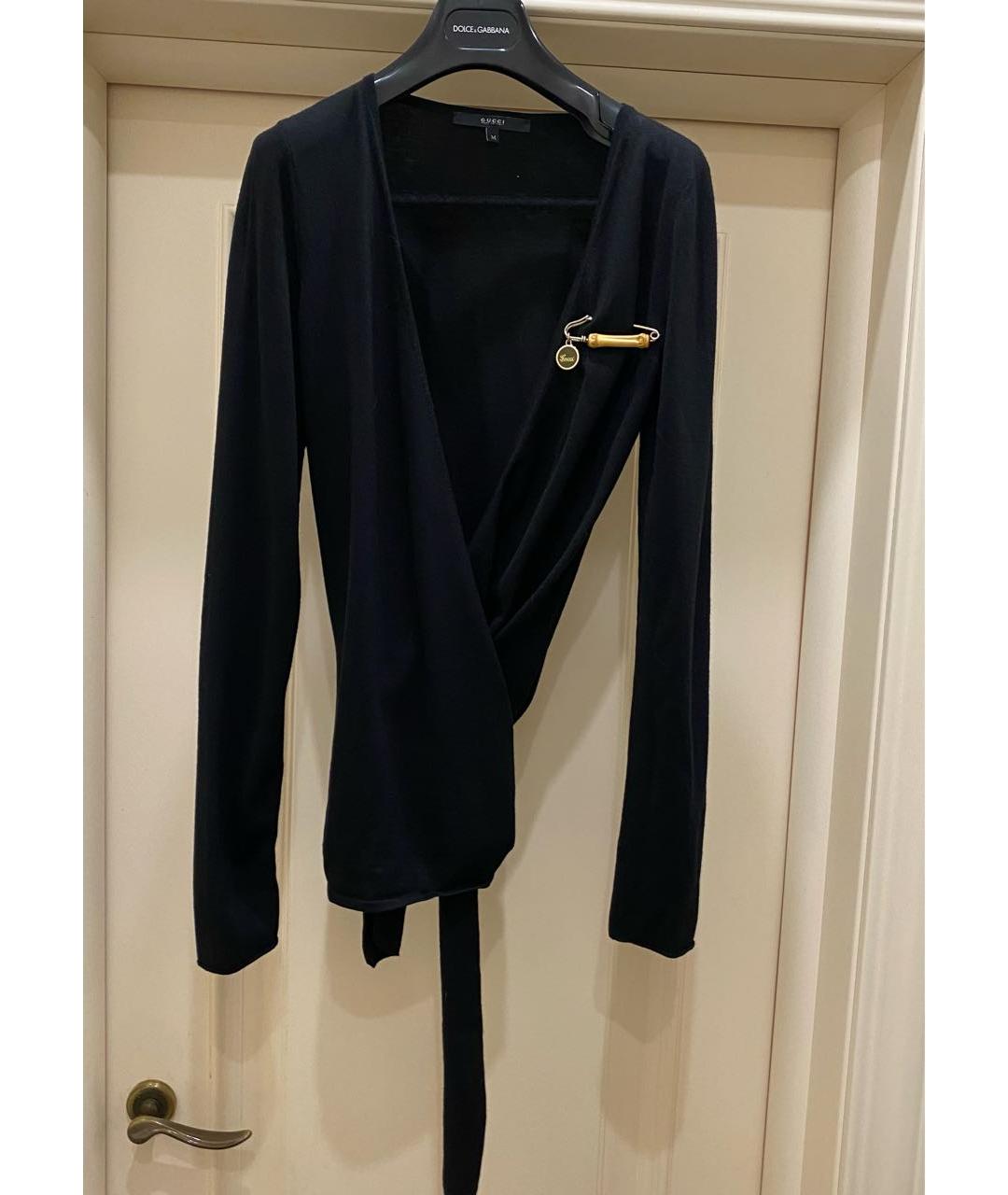 GUCCI Черный шерстяной кардиган, фото 6