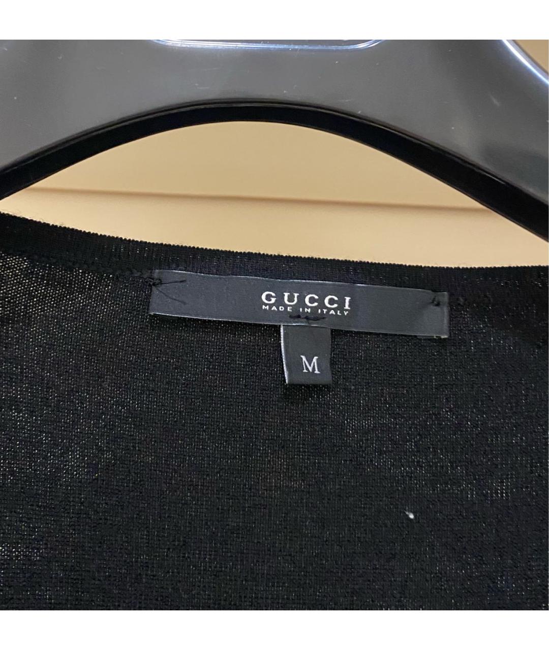 GUCCI Черный шерстяной кардиган, фото 2