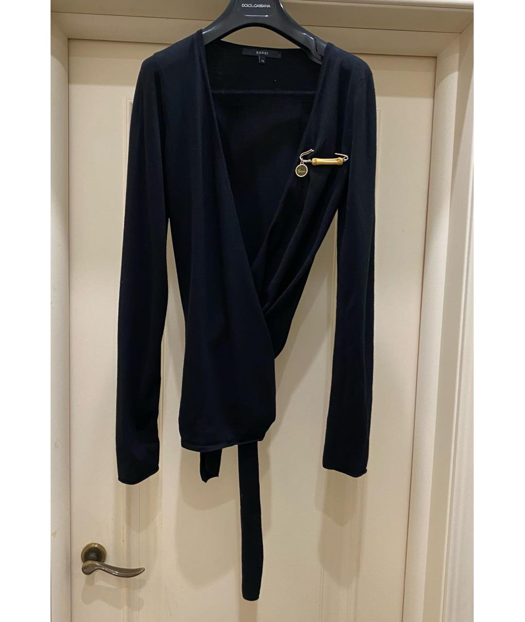 GUCCI Черный шерстяной кардиган, фото 8