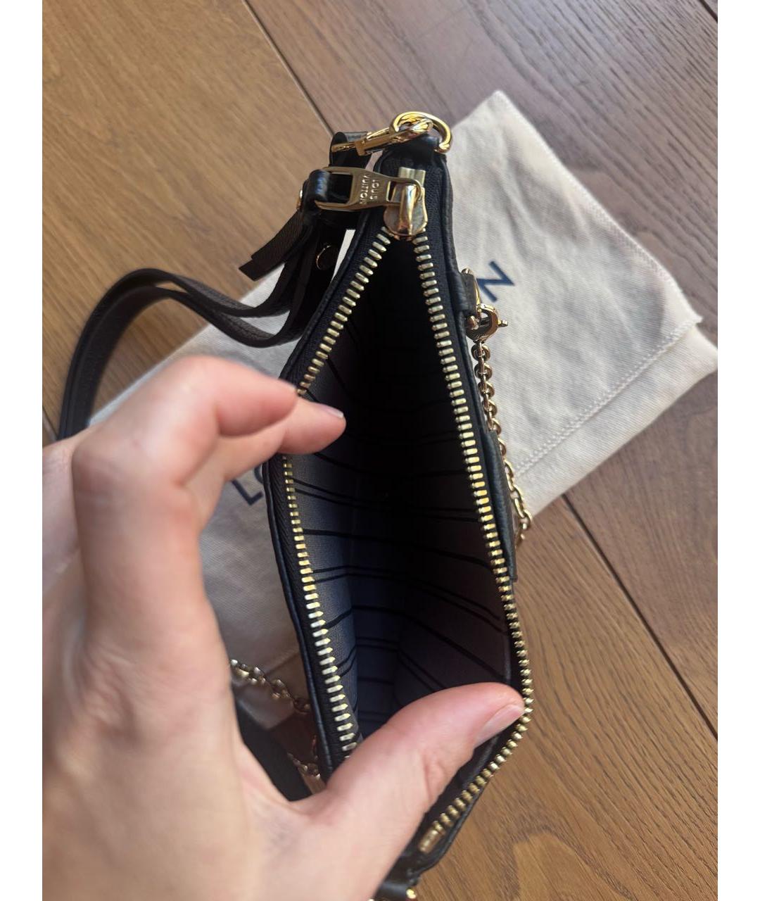 LOUIS VUITTON Черная кожаная сумка через плечо, фото 4