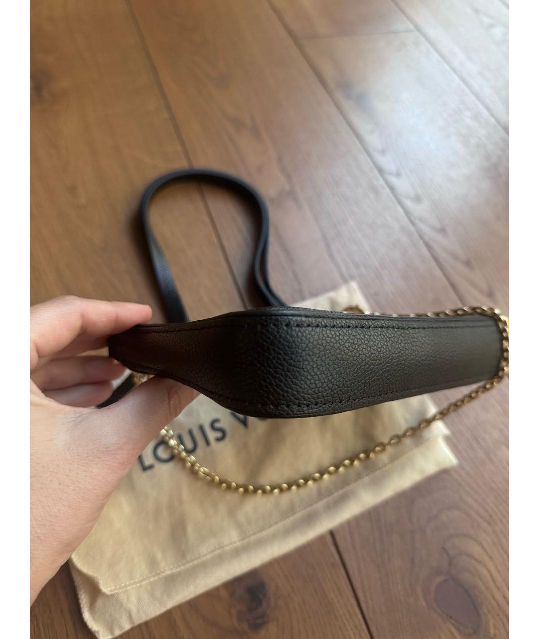 LOUIS VUITTON Черная кожаная сумка через плечо, фото 2