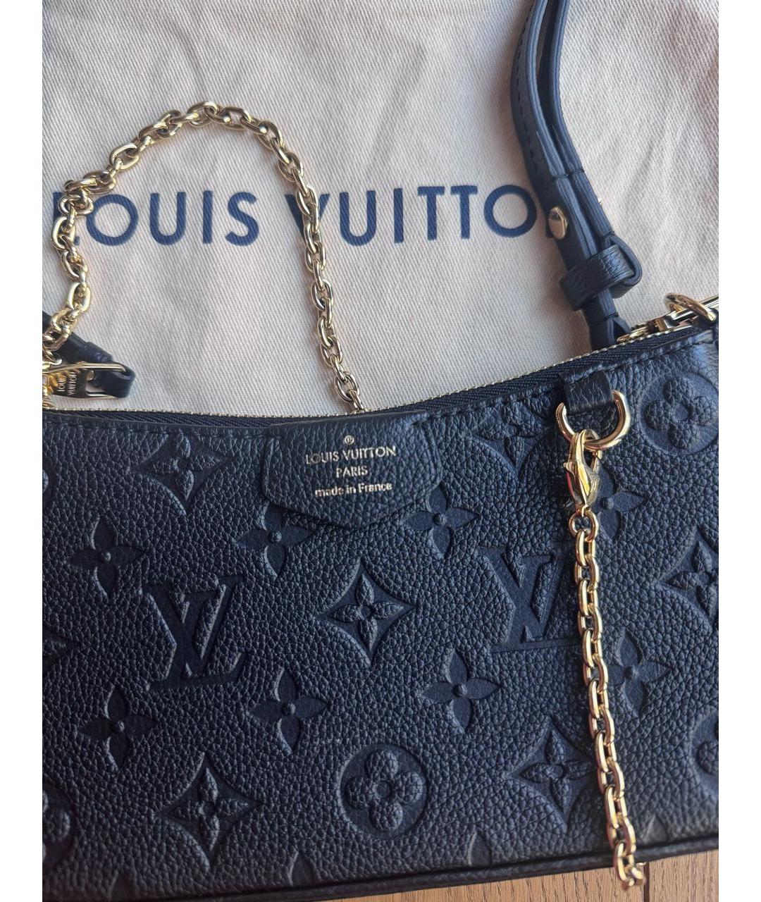 LOUIS VUITTON Черная кожаная сумка через плечо, фото 3