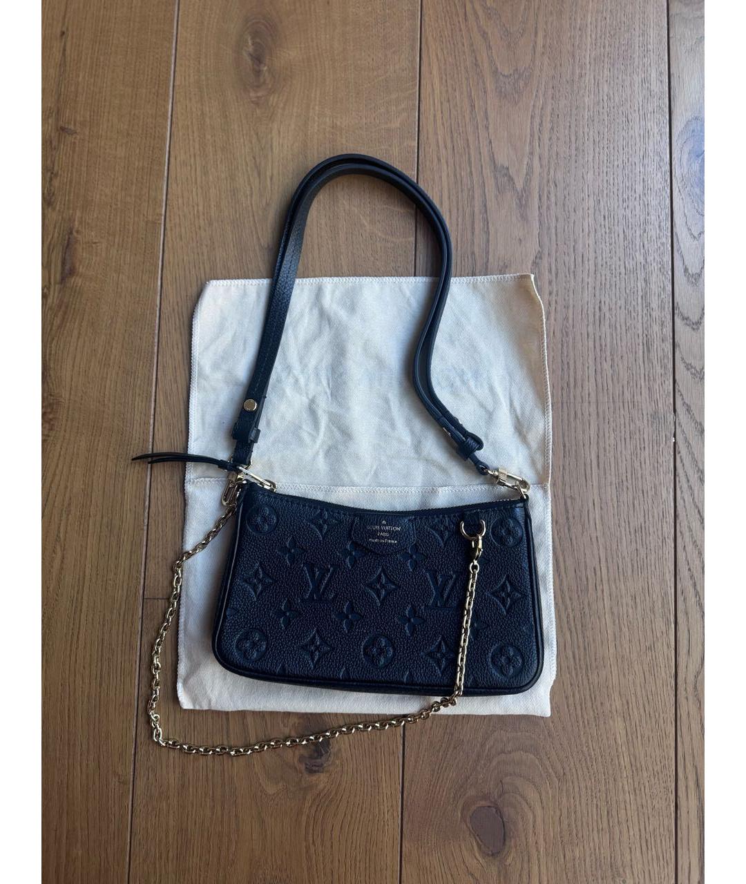 LOUIS VUITTON Черная кожаная сумка через плечо, фото 8