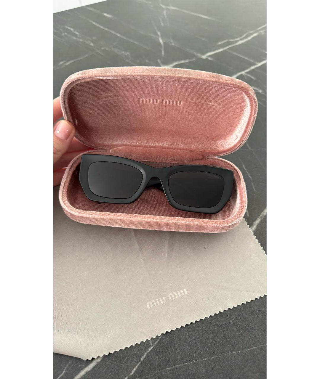 MIU MIU Черные пластиковые солнцезащитные очки, фото 9