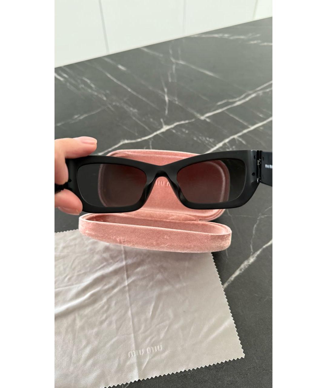 MIU MIU Черные пластиковые солнцезащитные очки, фото 8