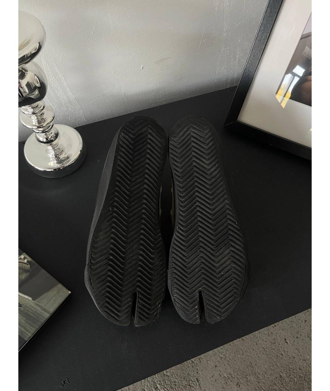 MAISON MARGIELA Черные кожаные кеды, фото 4
