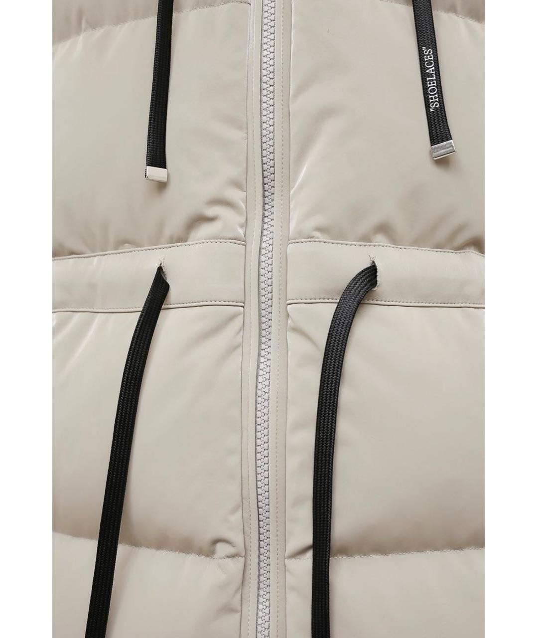 OFF-WHITE Бежевый пуховик, фото 4