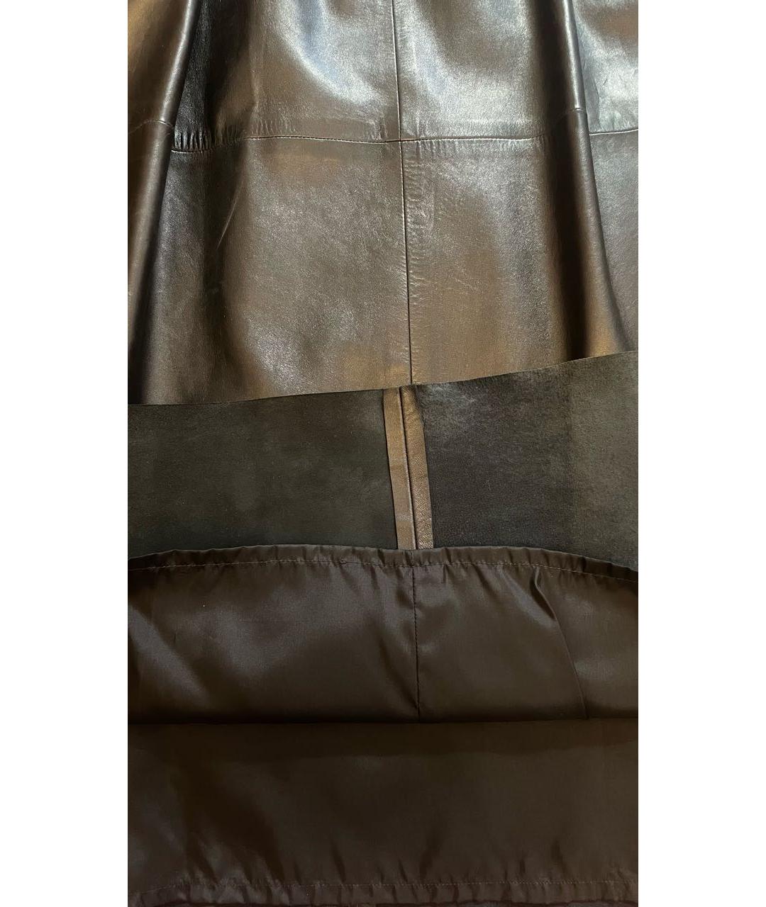 CELINE Черная кожаная юбка макси, фото 5