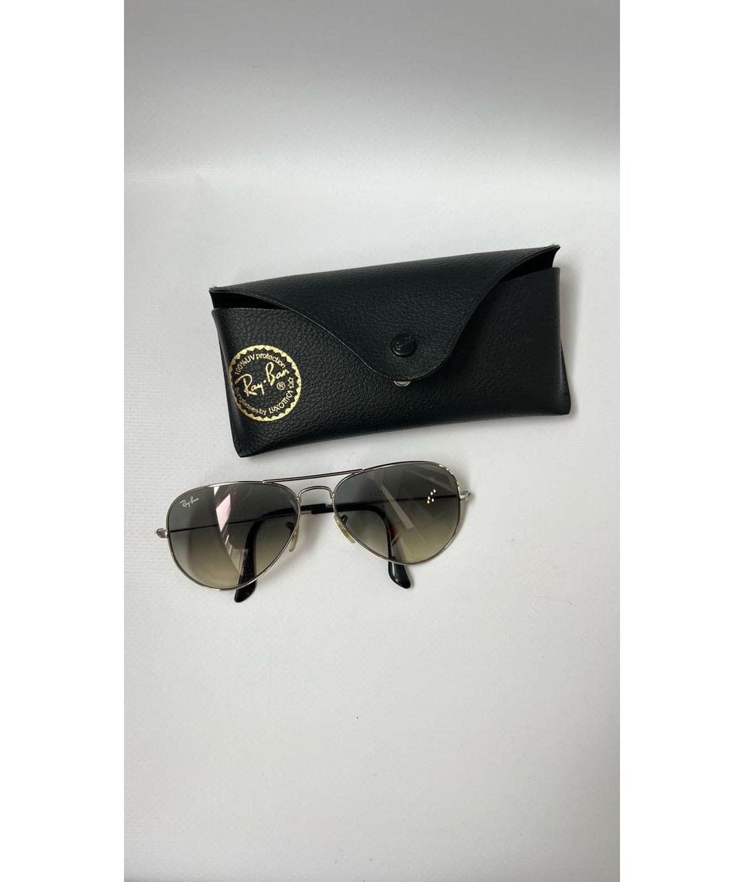 RAY BAN Серые металлические солнцезащитные очки, фото 4