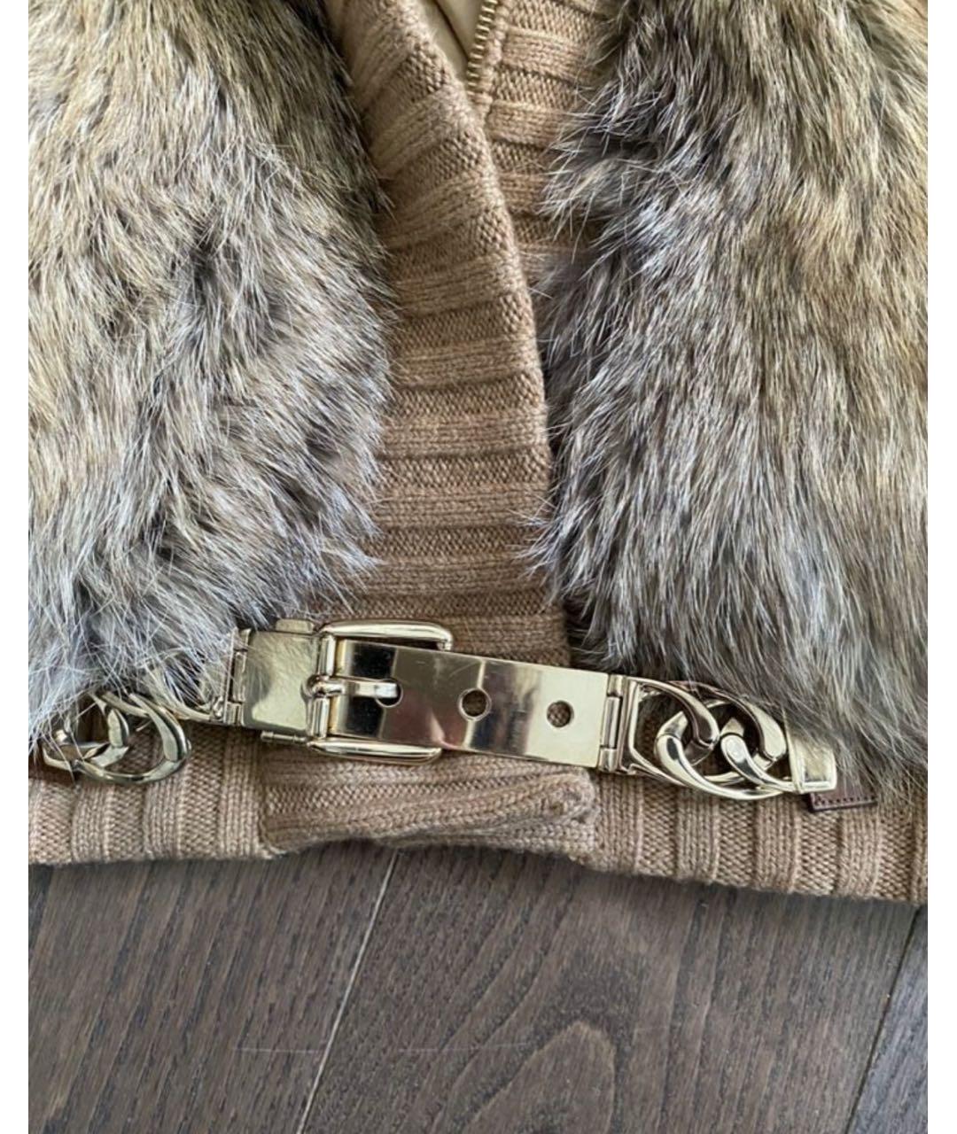 GUCCI Коричневый меховой кардиган, фото 5
