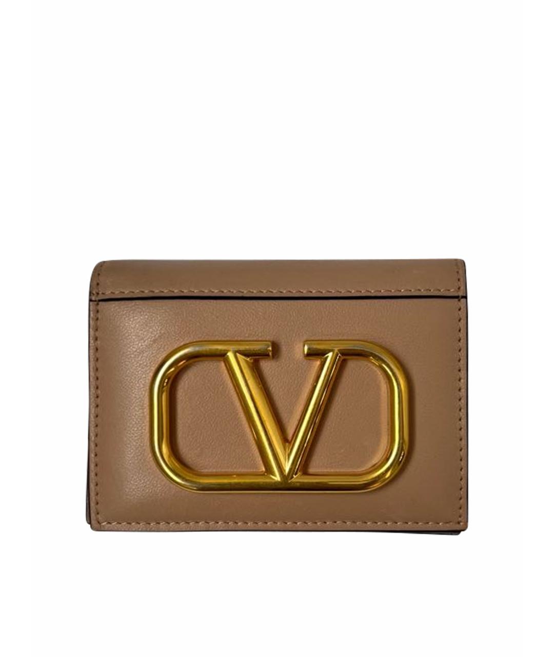 VALENTINO Розовый кожаный кошелек, фото 8