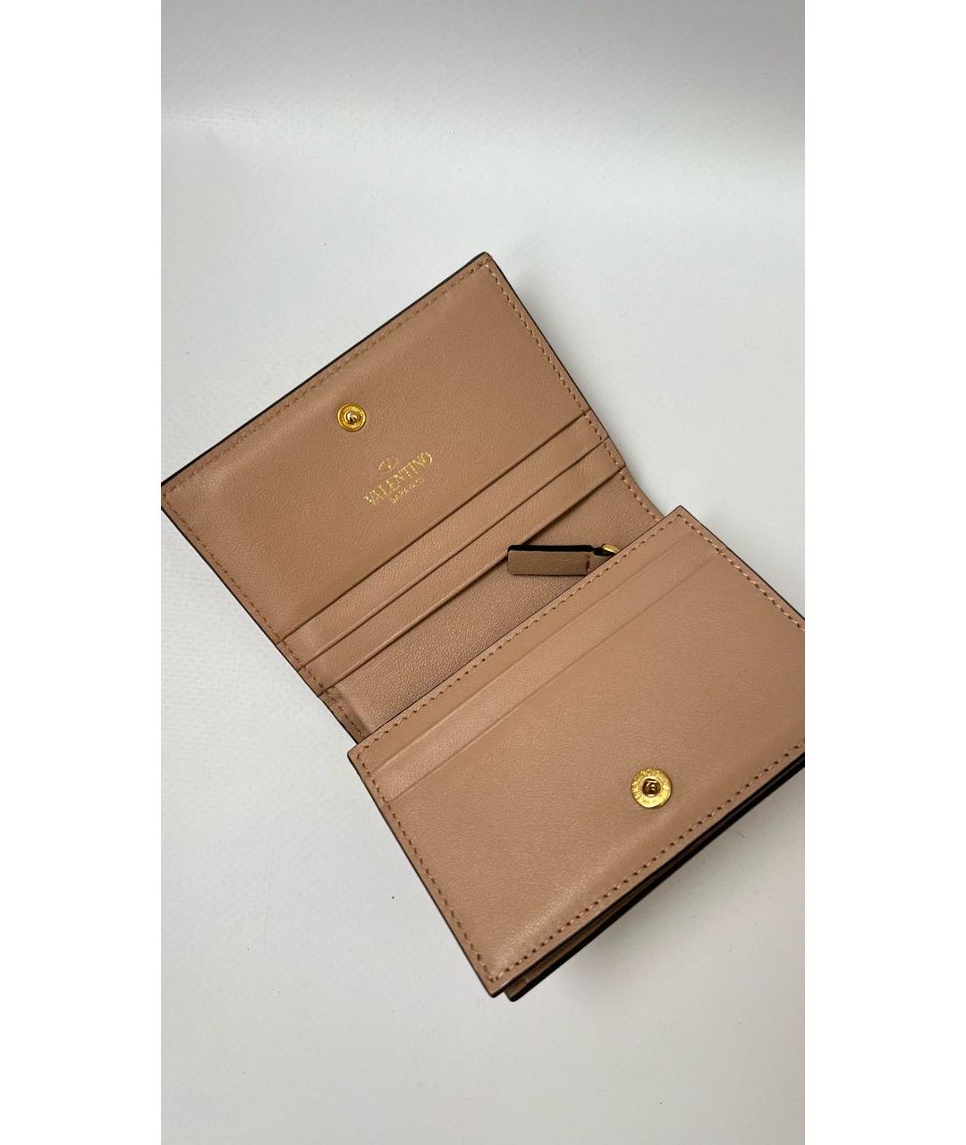 VALENTINO Розовый кожаный кошелек, фото 3