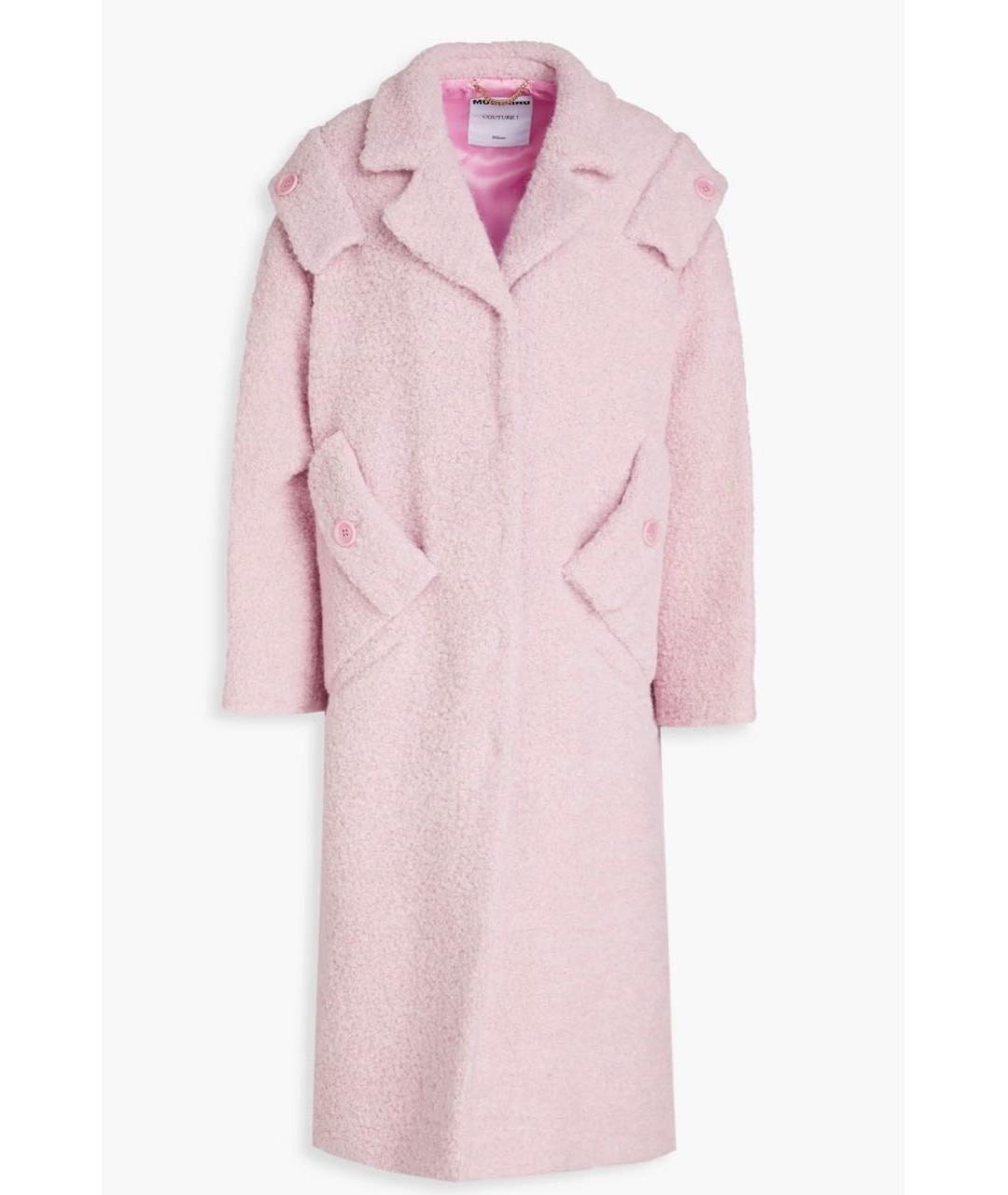MOSCHINO Розовое шерстяное пальто, фото 9