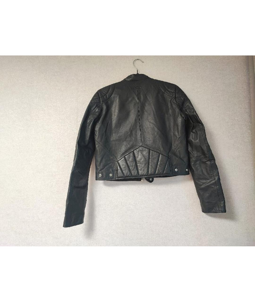 MM6 MAISON MARGIELA Черная кожаная куртка, фото 2