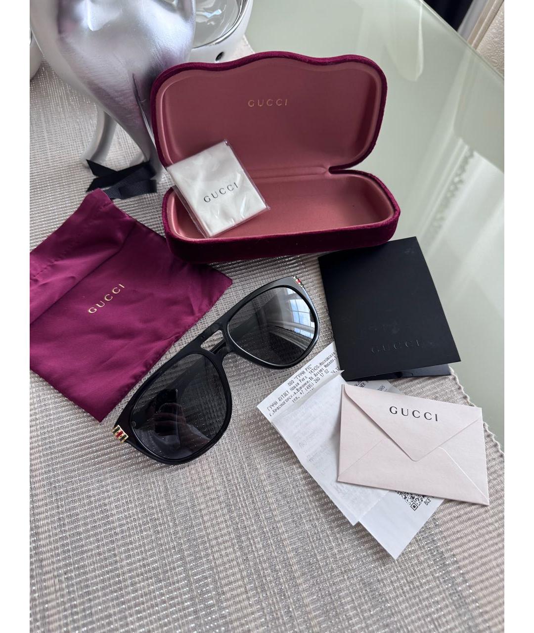 GUCCI Черные пластиковые солнцезащитные очки, фото 5