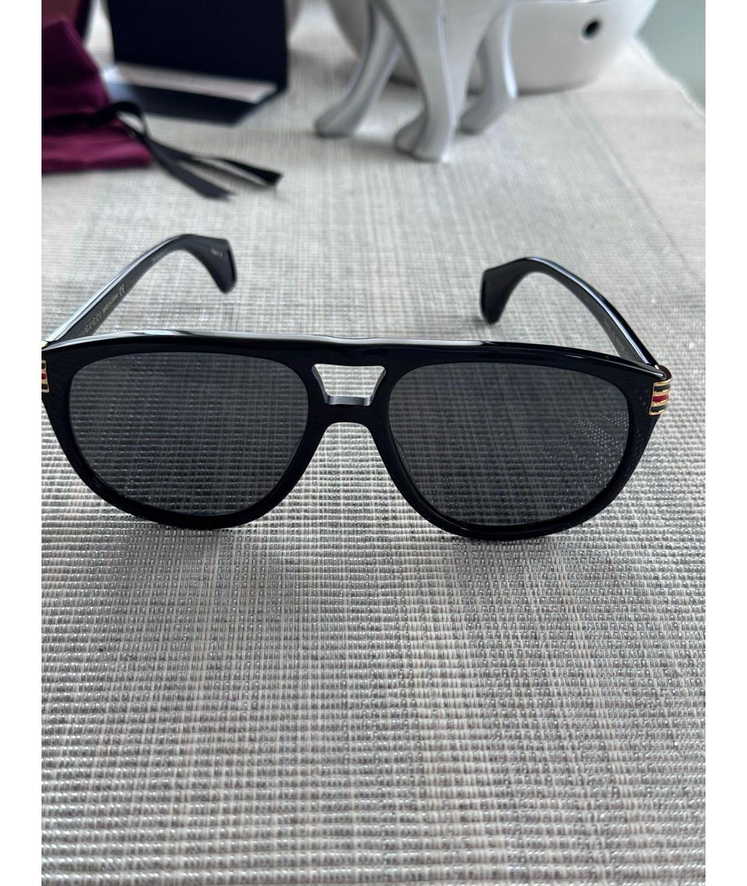 GUCCI Черные пластиковые солнцезащитные очки, фото 2